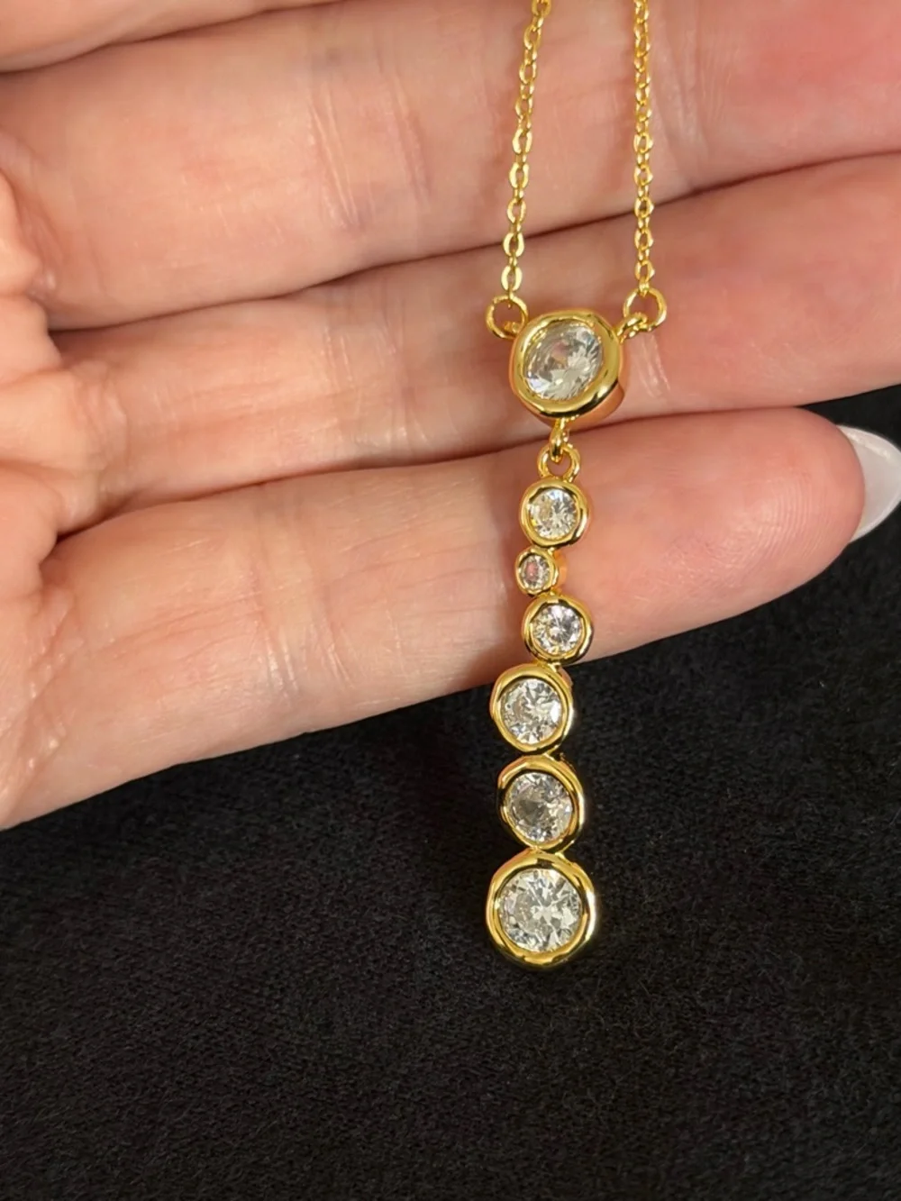 ALEXIS BITTAR Asterales Bubble Necklace Gold Clear C Z MY16 - Picture 3 of 7